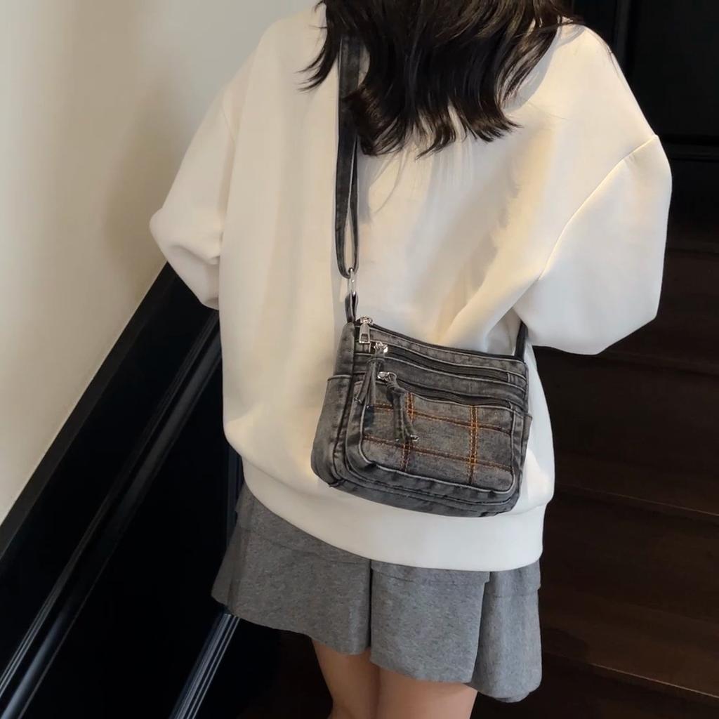 Shoulder Bag Women's Crossbody Bag Denim Small Square Bag