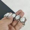 Natural Howlite Gemstone Handmade Jewelry, 925 Sterling Silver Bracelet, Howlite Bracelet For Wife , Unisex Bracelet, Father's Day Gift
