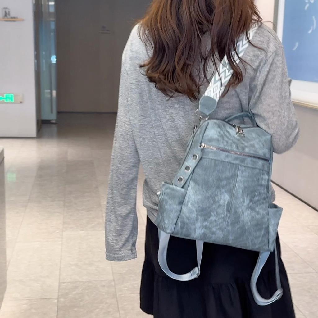 PU Backpack Women's Large Capacity Backpack Multi-function Shoulder Bag