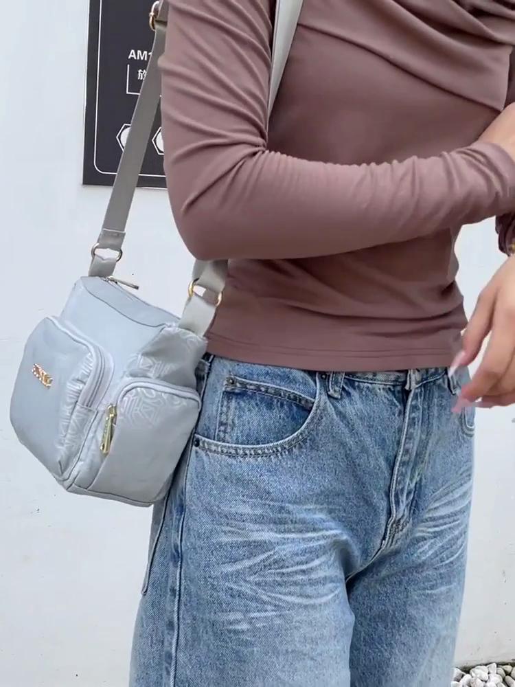 Women's Nylon Tote Bag Shoulder Bag Multi-compartment Mother Bag Lightweight Crossbody Bag