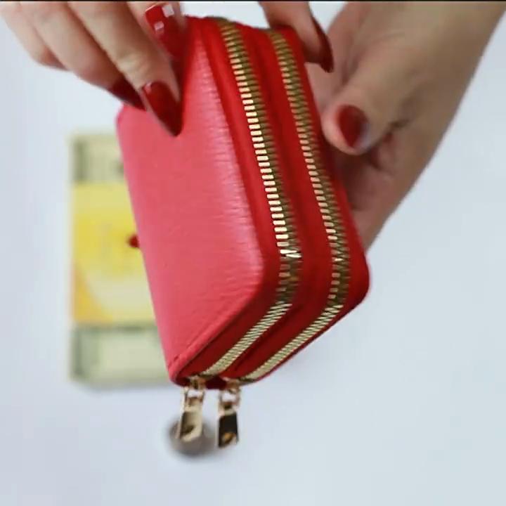 Portafoglio Chic in Pelle con Cerniera Porta Carte per Donna Scomparti Multipli Sicuri Ecopelle alla Moda con Portamonete Lussuoso