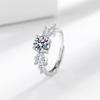 Moissanite S925 sterling silver ring women's high sense niche temperament open index finger ring jewelry gift