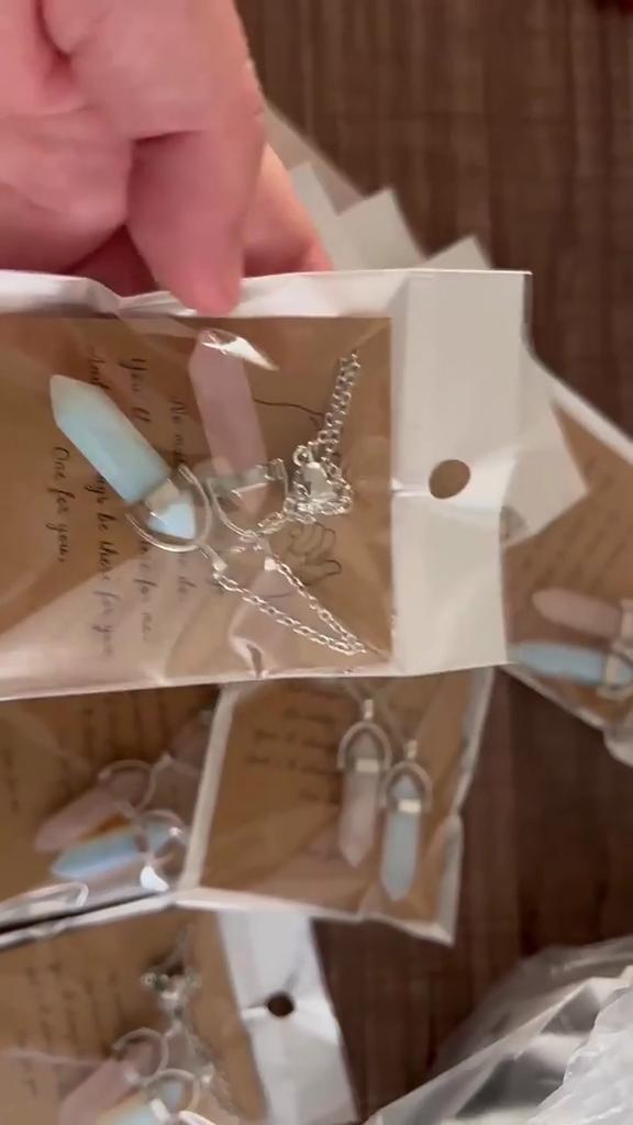 2 Stück Verstellbare Verlängerungskette Faux Kristall Paar Halsketten Magnetisches Herz Sechseckiger Stein Anhänger Halskette Schmuckzubehör