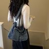 Multi-Pocket Denim Bag Large Capacity Retro Commuter Shoulder Bag