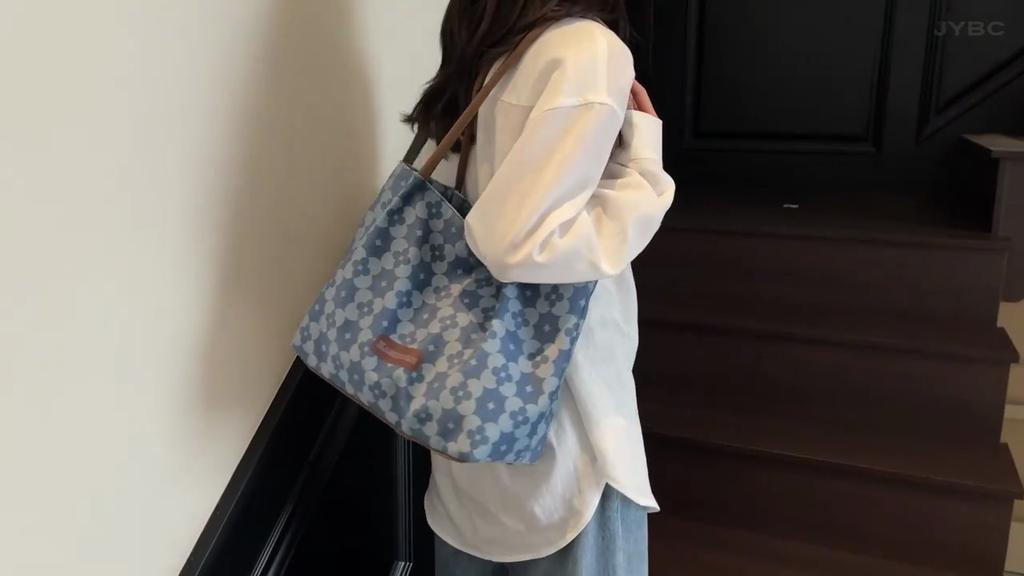 Print Student Shoulder Class Bag Women's Large Capacity Tote Bag