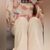 Autumn and Winter Women's Flannel Homewear Suit Pajamas That Can Be Worn Outside