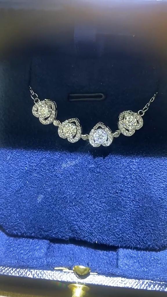 Women Moissanite Necklace Pendant Round Cut 0.3ct Necklace For Women s925 Silver Colorful Moissanite Pendant Necklace 2023 New