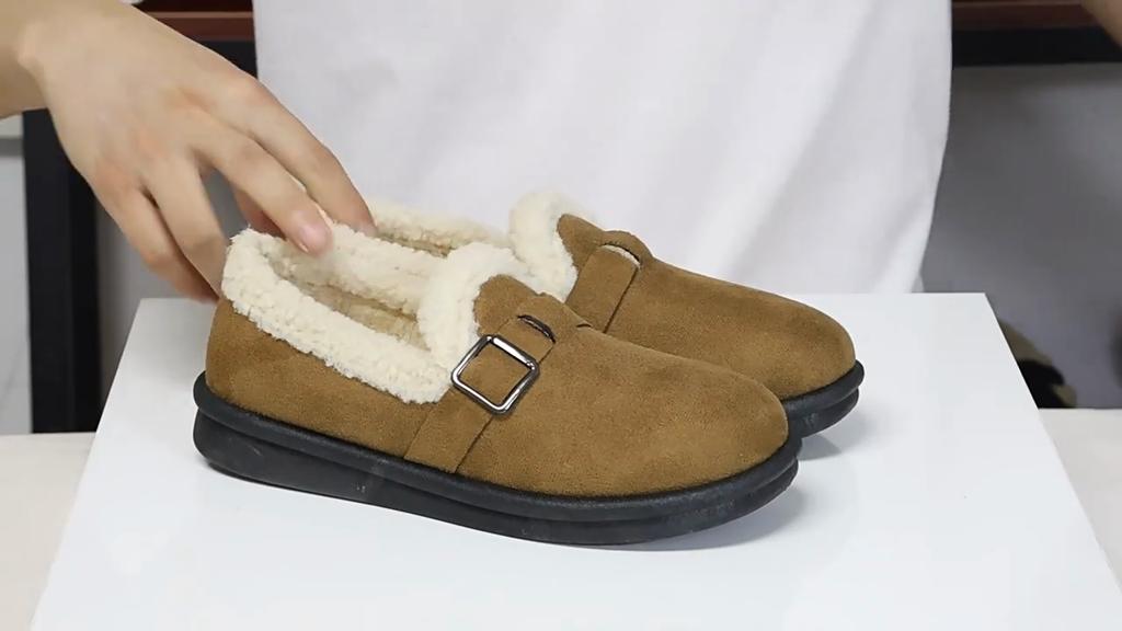 Winter Cotton Shoes for Women, Retro Boken Cotton Boots with Thick Velvet Snow Boots for Women