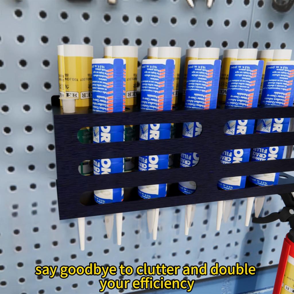 Organizator metalic de perete pentru lubrifianți și etanșanți, pentru sarcini grele - Raft de garaj reglabil pentru depozitare în atelier, camion și industrial