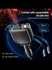 5v1 120W Rychlonabíječka do auta USB Type-C Napájecí adaptér Zatahovací nabíječka telefonu S hvězdnou střechou Auto zapalovač