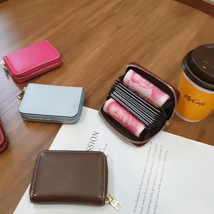 First Layer Cow Leather Card Holder Women Genuine Leather Card Bags For Business Credit ID Cards Driving License Coin Purse