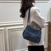 Vintage Style Crossbody Bag, PU Leather Shoulder Bag, Woven Multi Pockets Purse For Women