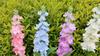 Solar Garden Lights Solar Delphinium Flowers Lights Waterproof Color Lights Solar Outdoor Lights for Outdoor Outside Yard Garden Decorative