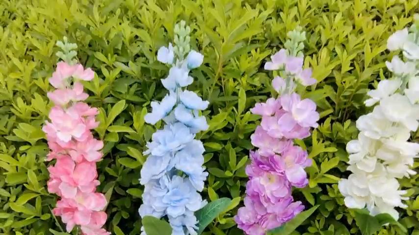 Solar Garden Lights Solar Delphinium Flowers Lights Waterproof Color Lights Solar Outdoor Lights for Outdoor Outside Yard Garden Decorative