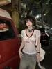 V-neck Micro Transparent Lace Embroidery T-shirt Women's Short Sleeved Top Y2k Aesthetic Top