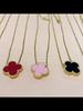 High-Grade Lucky Double-Sided Four-Leaf Clover Necklace Simple Collarbone Chain Pendant Fashion Temperament Women's Necklace