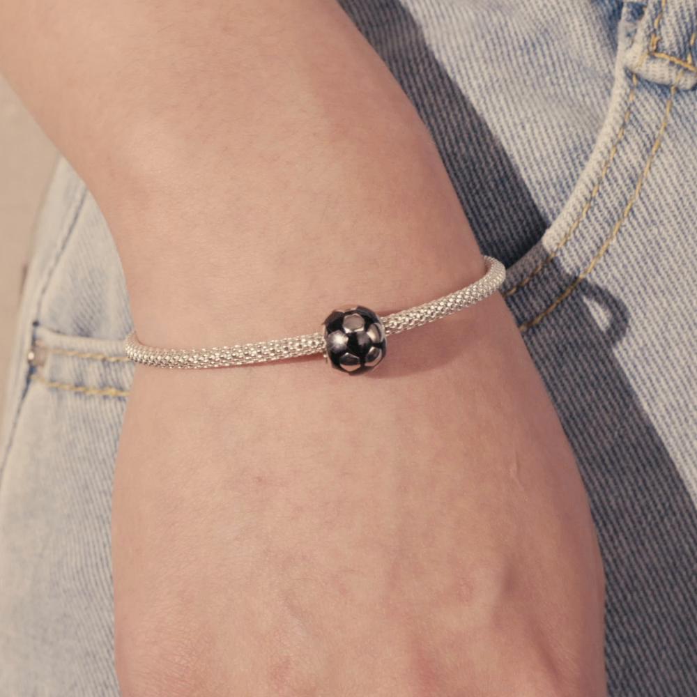 BAMOER Oryginalna 925 Sterling Silver Sport Football Love Ball Charm Koraliki fit Bransoletka damska