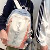 Student Schoolbag Men's Letter Large Capacity Backpack Color Block Women's Backpack