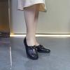 Mocassini con fiocco da donna di mezza età e anziana per primavera e autunno, comodi antiscivolo con suola morbida, scarpe basse slip-on da nonna