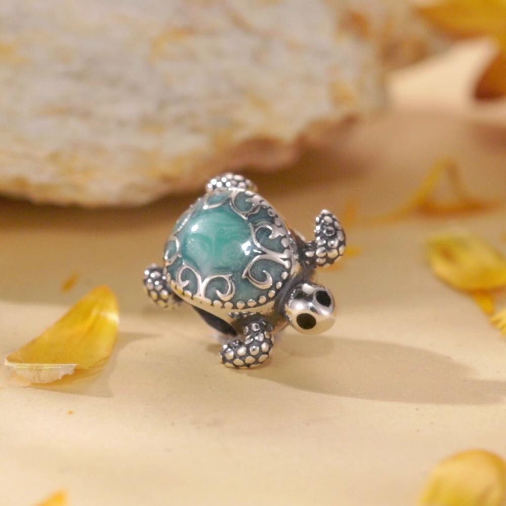 WOSTU Срібло 925 проби Довголіття Морська Черепаха Шарм Bead Fit Оригінальні DIY Браслети Браслет Прекрасний подарунок на день народження