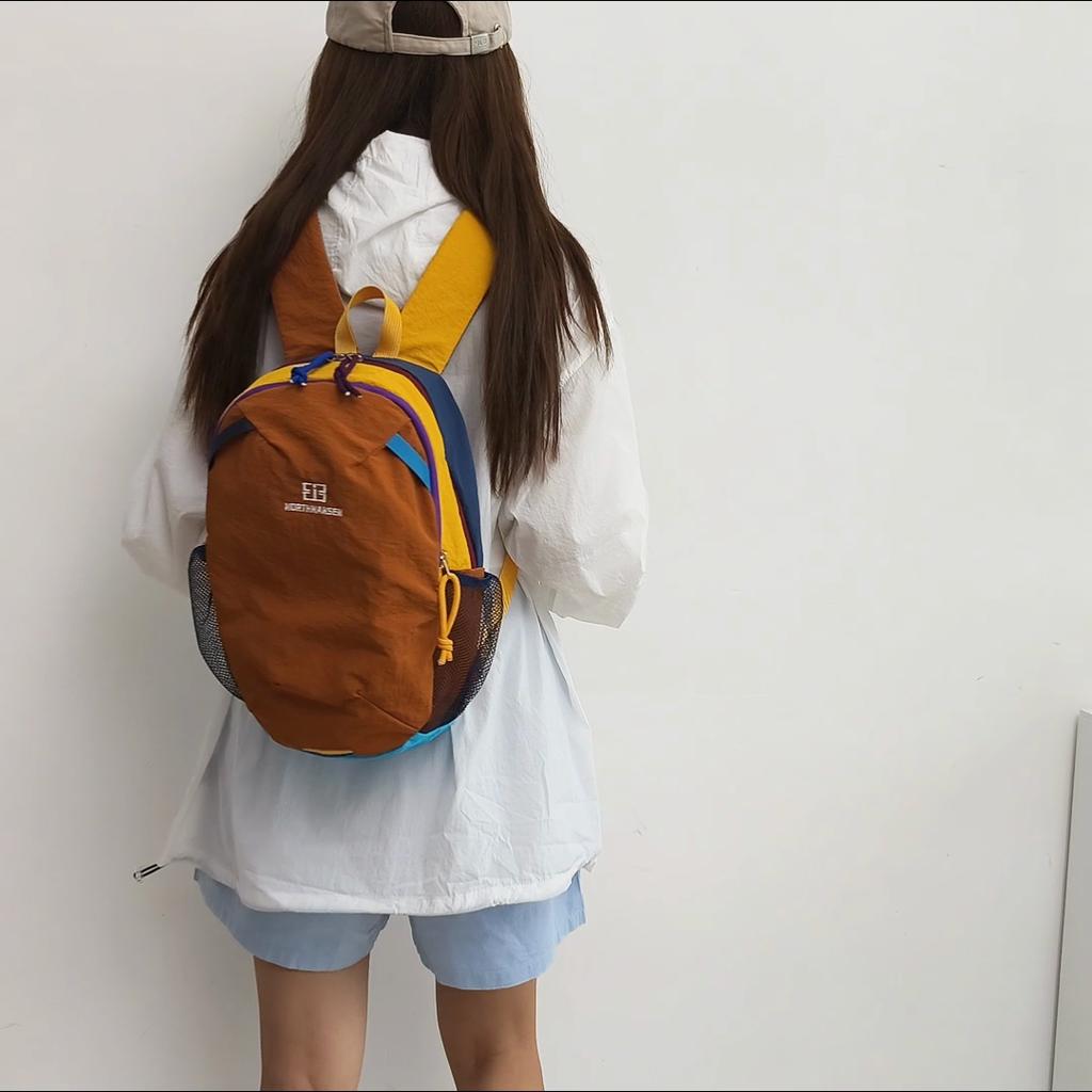 College Color Block Backpack Women's Lightweight Waterproof Backpack For Outdoor Travel