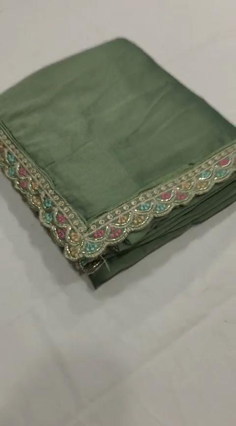 Premium Star Georgette  Design: Plain Body with Rich Multi-sequence Work Lace & C-Pallu  | TOTAL Colour Options : 12