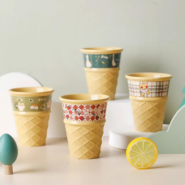 Creative Ceramic Mugs Water Mugs Milk Mugs Breakfast Mugs Couple Mugs Ice Cream Cone Mugs