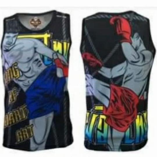 Mesh Tank Top Printed Screen Muay Thai Kick Boxing Thailand Men Women Fish Net Tshirt Sleveless 6