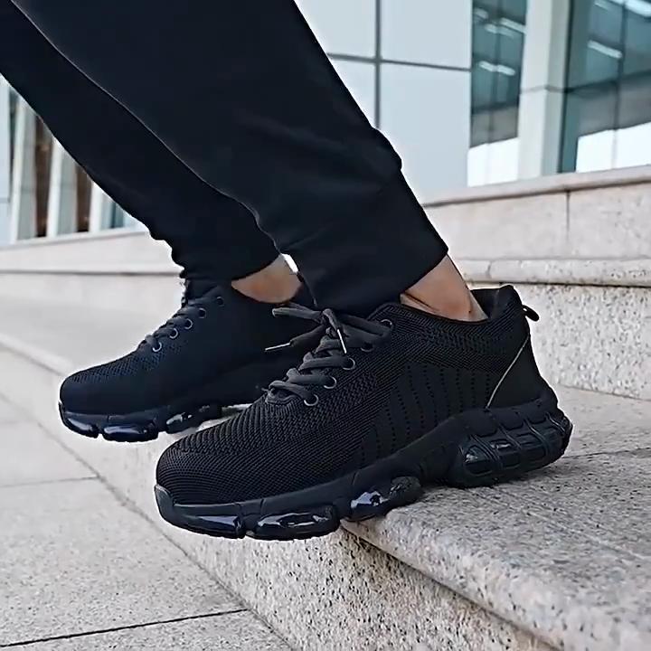 Steel Toe Protective Men's Safety Shoes Breathable Puncture Resistant Reinforced Sole Men's Work Shoes Men's Fashion Sneaker
