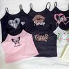 Set Pigiama Estivo da Donna Stile Europeo e Americano Sexy con Stampa Top Canottiera e Pantaloncini Casual Due Pezzi Loungewear