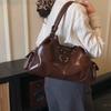 Faux Leather Hobo Bag Women Fashion Shoulder Bag With Stud Detail Soft Texture Handbag Everyday Use