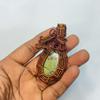 89.90 Ct Natural Jasper Oval Shape Copper Wrapped Pendant for Him Gemstone Jewelry Gift