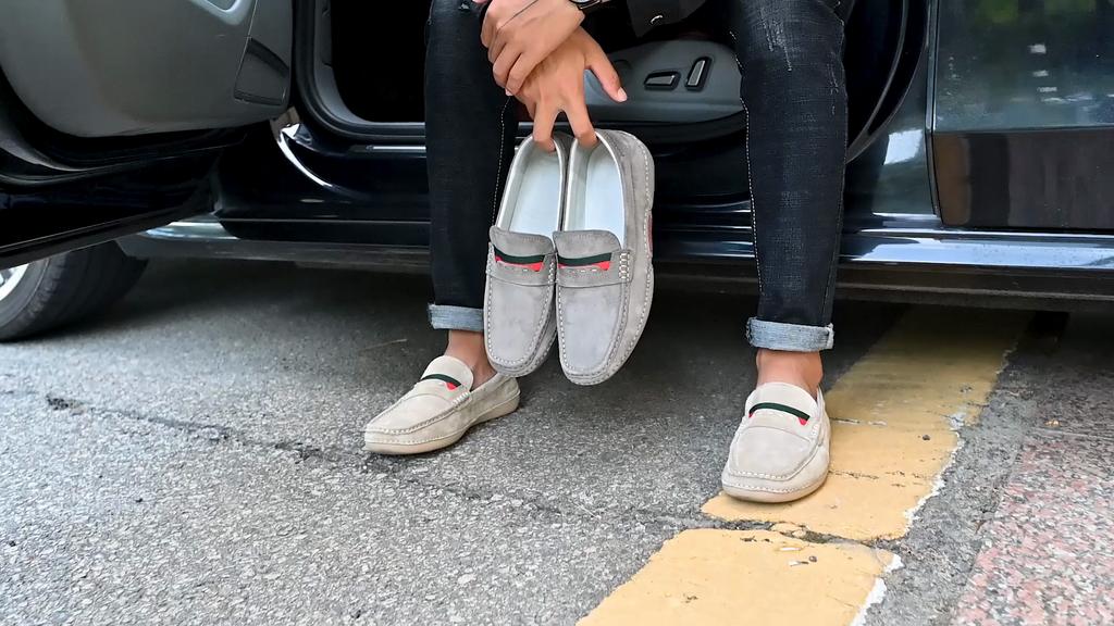 Men's Shoes Spring and Autumn Casual Shoes Fashion Handmade Driving Shoes Leather Shoes