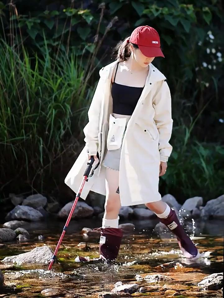 Fashion Rain Boots Long Tube Drawstring Water Shoes Adult Outdoor Fishing Waterproof Rubber Shoes Men's and Women's Work Rain Boots