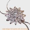 Elegant Snowflake Crystal Pendant Long Necklace For Women With Alloy Chain