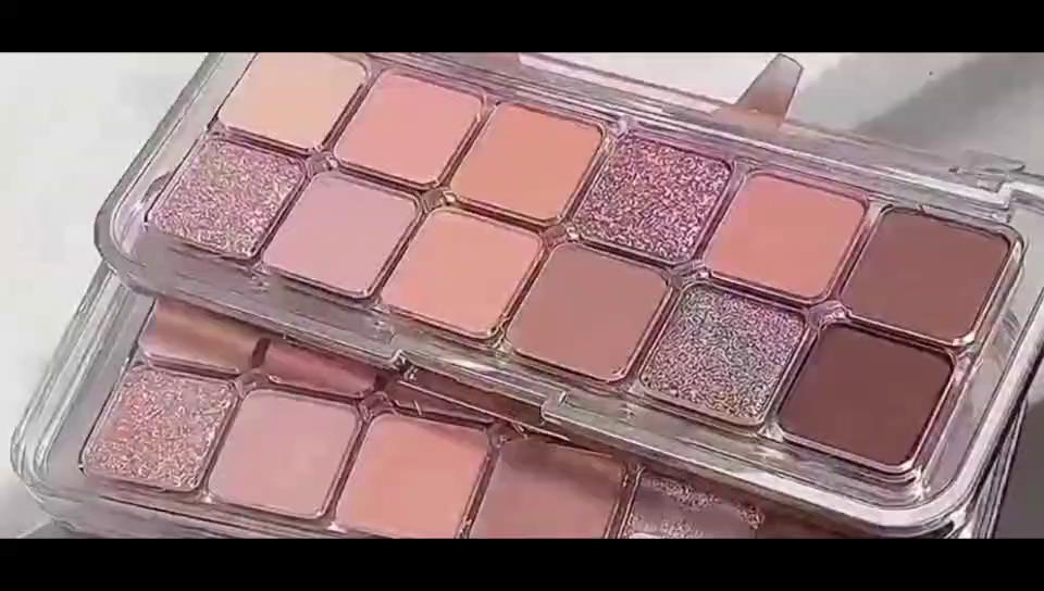 12 Farger Øyenskyggebrett Naturlig Lysende Full Matt Jordfarge Vanntett konturering Øyenskyggepalett Varig Innstilling Kvinners Studentsminke