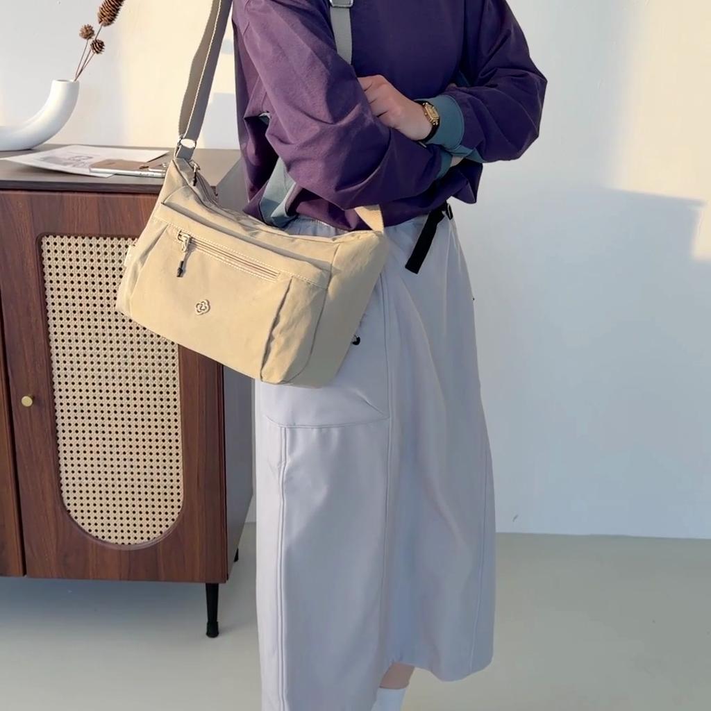 Borsa a tracolla in nylon impermeabile, grande capacità, borsa a spalla casual da donna