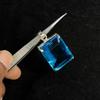 Natural Blue Topaz 91 Ct Emerald Cut   925 Sterling Silver Pendant