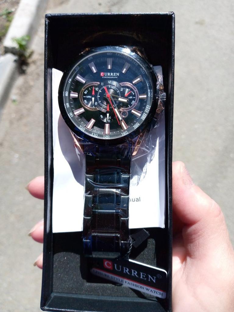 CRRJU Orologio da uomo, in acciaio inox, impermeabile, cronografo con calendario, orologio da polso, cinturino in acciaio inox, cronometro analogico al quarzo, nero, oro, oro, Minimalista