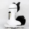 Halloween set, simulated fox mask gloves, plush fox tail, handmade beast tail cos prop accessories.