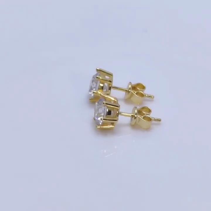 6,5mm Kulaté 6hrotové Moissanitové pecky S925 Sterlingové stříbro Pozlacené Jemné šperky Pro muže ženy