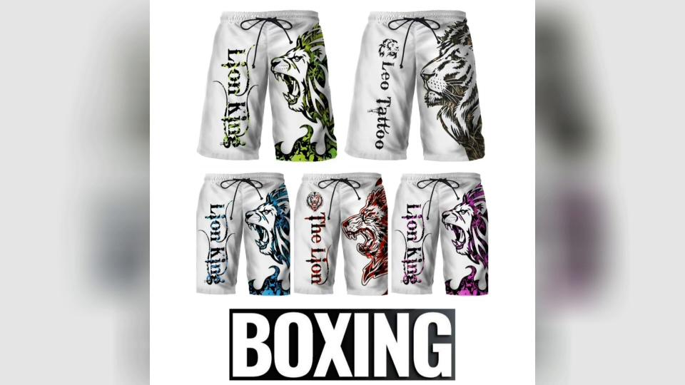 Lion Leo MMA UFC Kick Boxing Shorts Men Women Unisex Quick Dry Breathable Sport Gym Fitness Workout