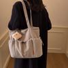 Large Capacity Handbag Student Class Commuter Corduroy Bag Women's Shoulder Tote Bag