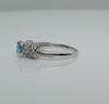 5MM Round Swiss Blue Topaz Gemstone 925 Sterling Silver Solitaire Blossom Design Women Wedding Ring