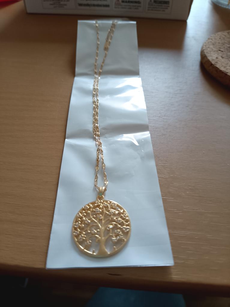 Kritz Collana Con Ciondolo Albero Della Vita E Foglia Di Palma, Placcata Oro 18K, In Acciaio Inossidabile 316L, Catena Regolabile 42+5 Cm, Gioiello Ipoallergenico Per Donna, Regalo Con Portagioie