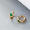 S925 Silver Ear Cuff with Green Diopside and 18K Gold Vermeil Accents, Vintage Style