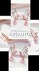 Kinel Pink Zircon Long Drop Earrings For Women Silver Color Luxury Party Jewelry