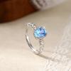 Natural Topaz Ring S925 Silver Inlaid Simple Daily Versatile Women's Colorful Treasure Large Particle Hand Jewelry Gift