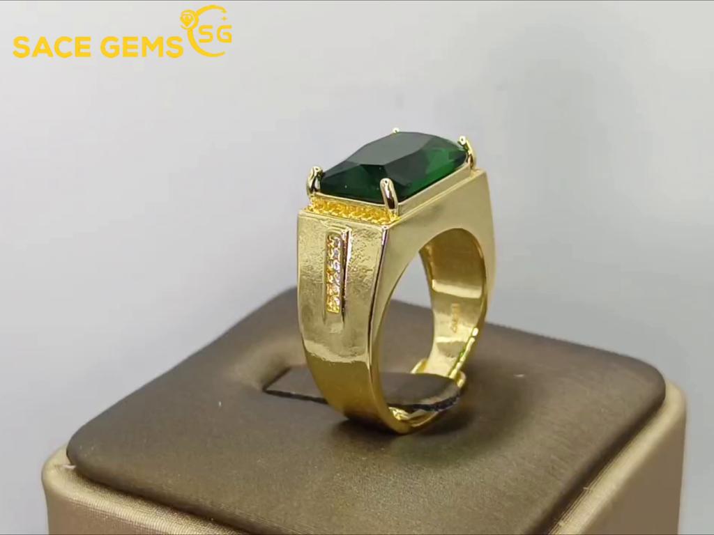 Sace Gems Klassisk kobberlegering Zircon Menn Ringer Smykker Bryllupsløfte Festgave