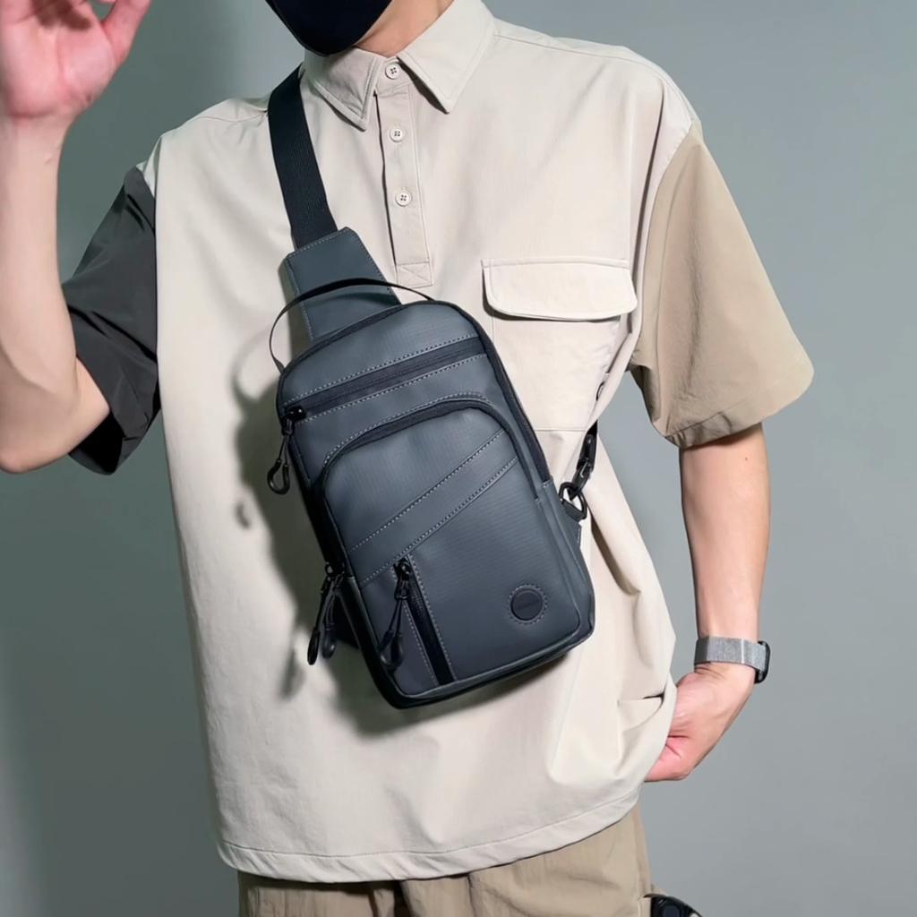 Bolso Cruzado de Color Sólido para Hombre Bolso de Hombro Oxford Bolso de Pecho de Gran Capacidad